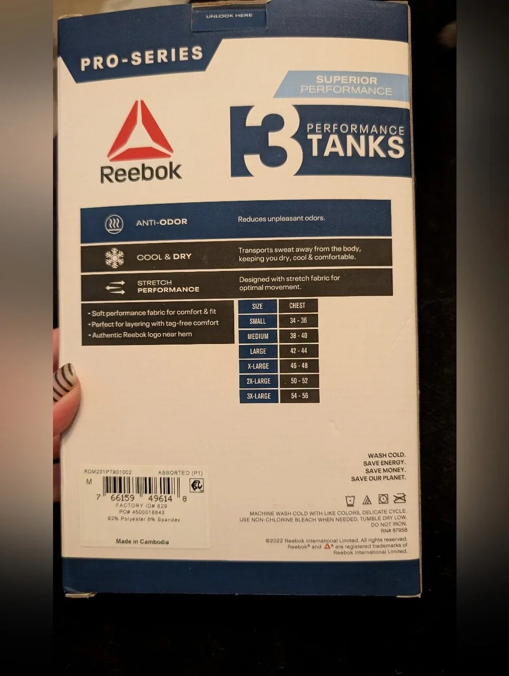 Reebok Men's 3-Pack Performance Tanks in Black and Gray